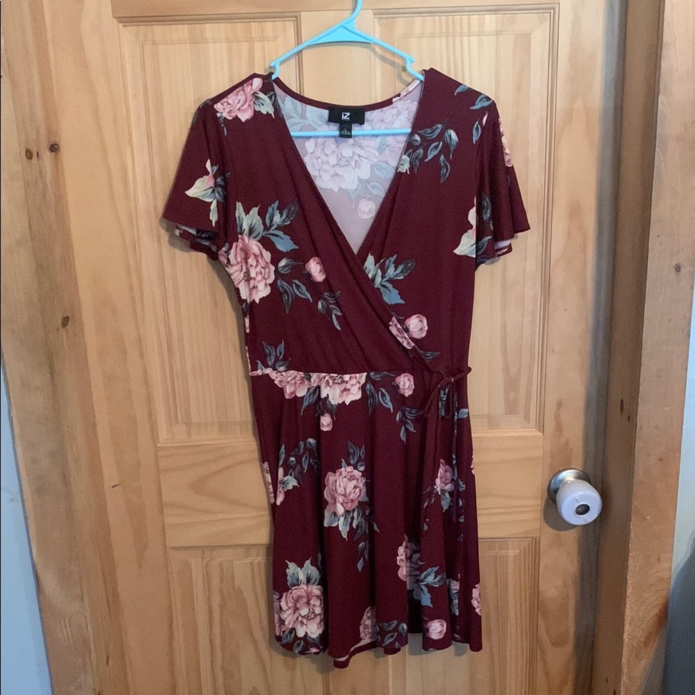 Red and Pink Ruffled Sundress with Flutter Sleeves